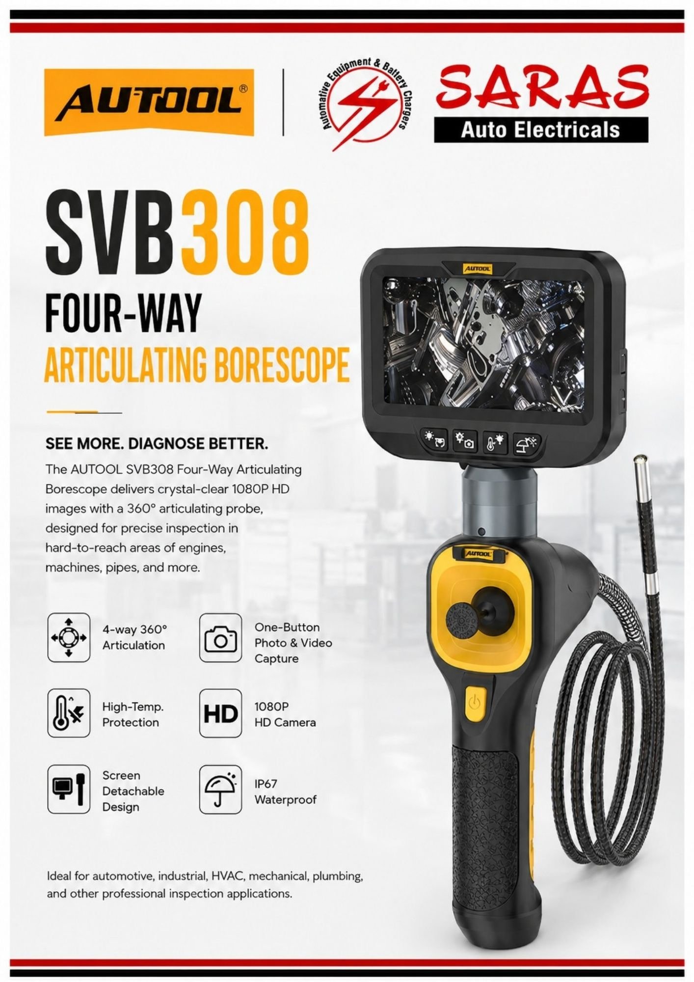  AUTOOL SVB308 Engine Cylinder Camera