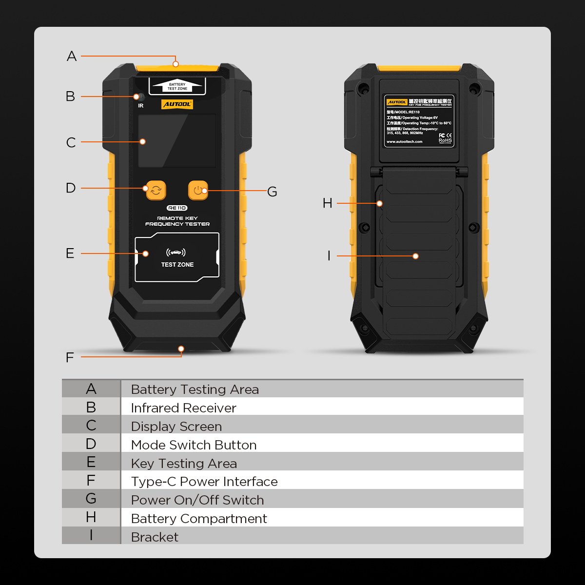 RE110 AUTOOL Car Remote Key Frequency Tester - Image 10