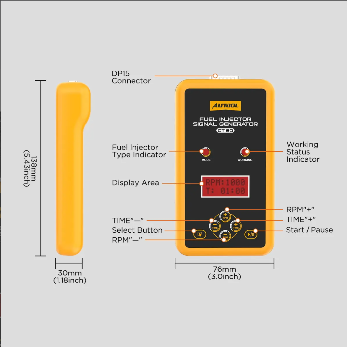 CT60 AUTOOL Fuel Injector Pulse Tester - Image 7