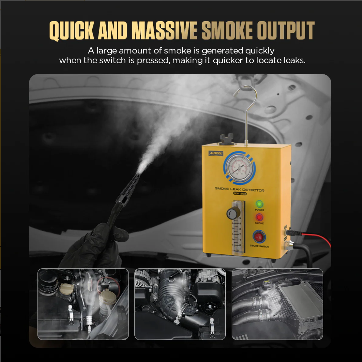 SDT203 AUTOOL Smoke Tester For Car Vacuum Leak - Image 5