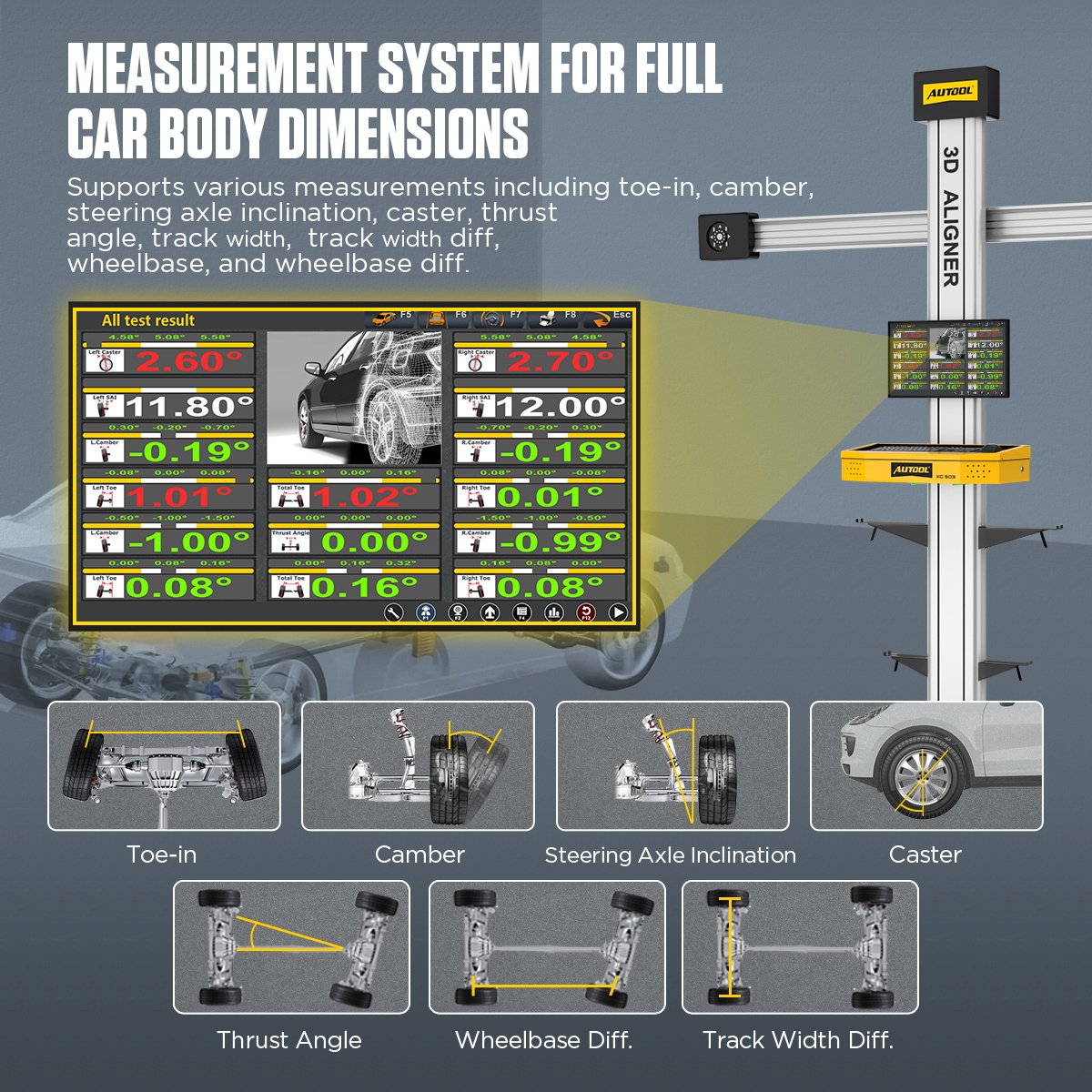 XC503 AUTOOL 3D Wheel Alignment Machine For All Indian Cars - Image 6