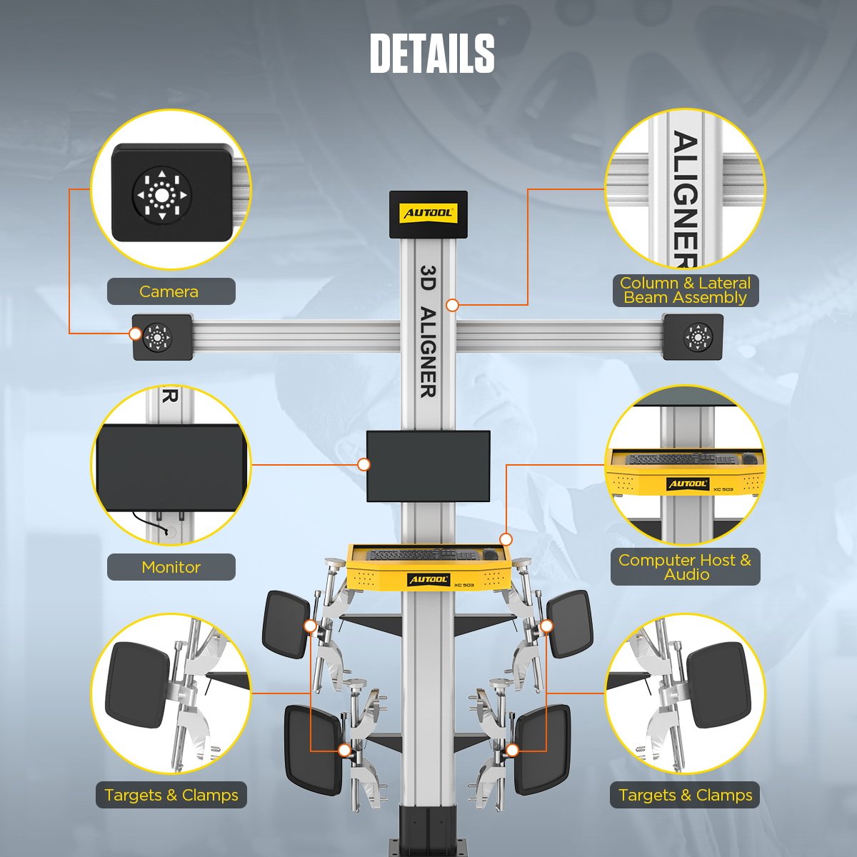 XC503 AUTOOL 3D Wheel Alignment Machine For All Indian Cars - Image 16
