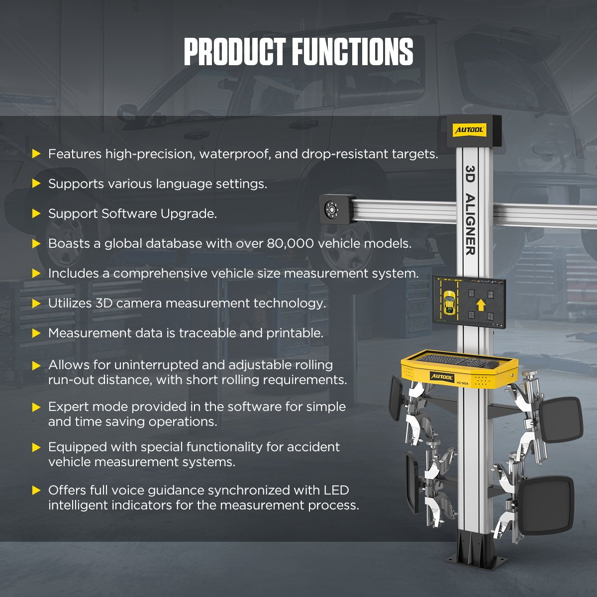 XC503 AUTOOL 3D Wheel Alignment Machine For All Indian Cars - Image 2
