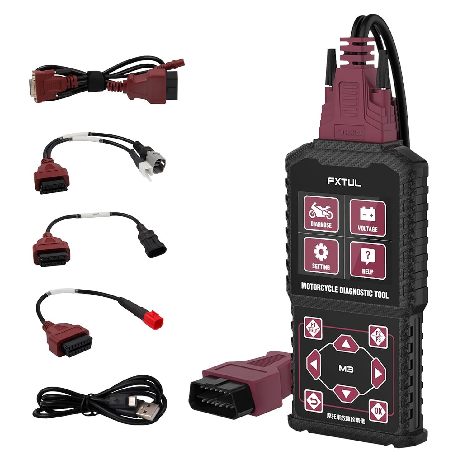 FXTUL M3 Motorcycle Diagnostic Tool OBD2 Code Reader Scan Tool For Honda Yamaha Motorcycle