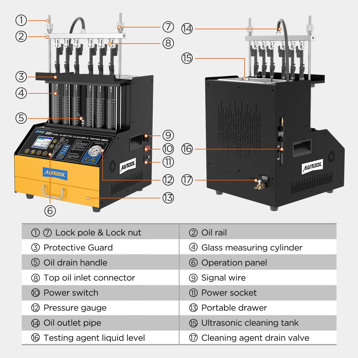 CT500 AUTOOL 6 Cylinder GDI Petrol Injector Testing and Cleaning Machine - Image 13