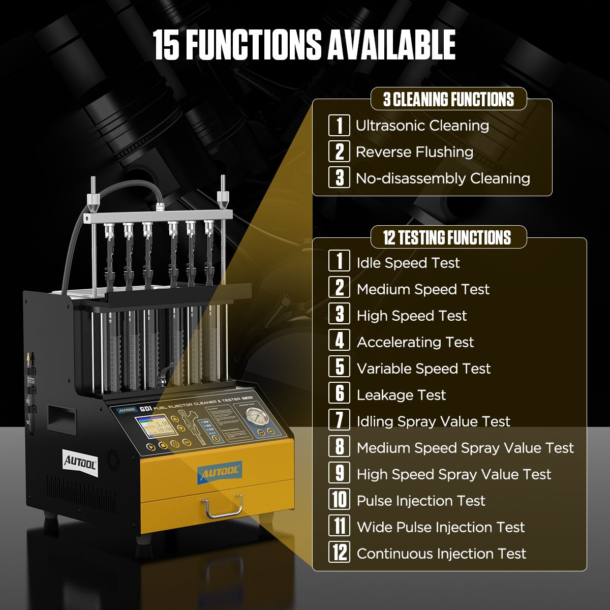 CT500 AUTOOL 6 Cylinder GDI Petrol Injector Testing and Cleaning Machine - Image 2